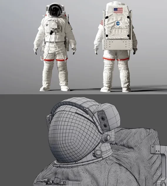 高精度太空服宇航员模型来了！人物太空角色服装MAX FBX OBJ Blend格式3D模型