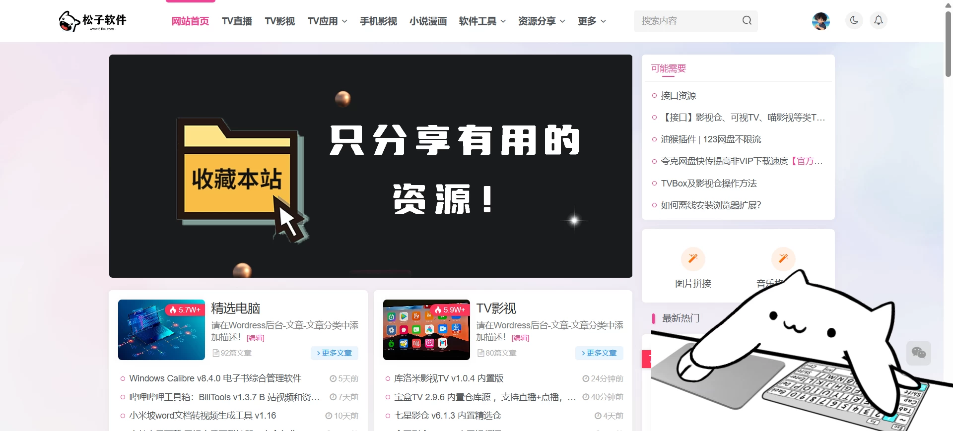 图片[1]-BongoCat v0.6.1 可爱桌宠萌宠小工具来啦，附带超全皮肤，轻松映射键盘鼠标-松子软件