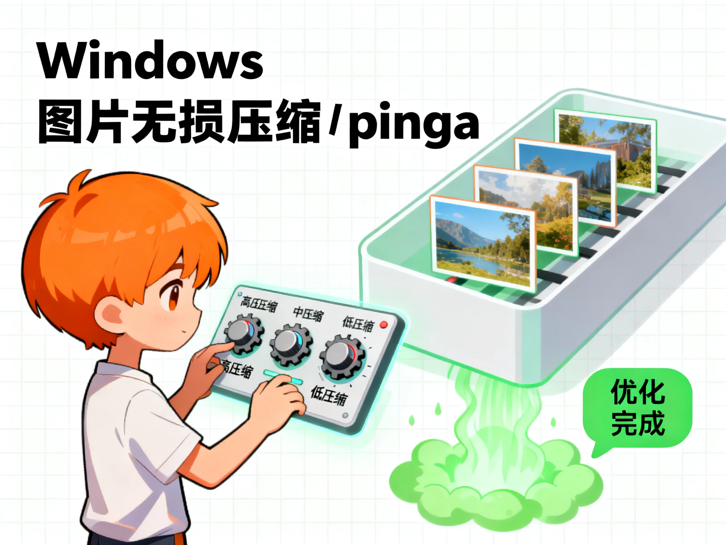 Windows 图像无损压缩工具:pinga v0.63中文版,支持批量处理、拖拽优化和自定义压缩级别-松子软件