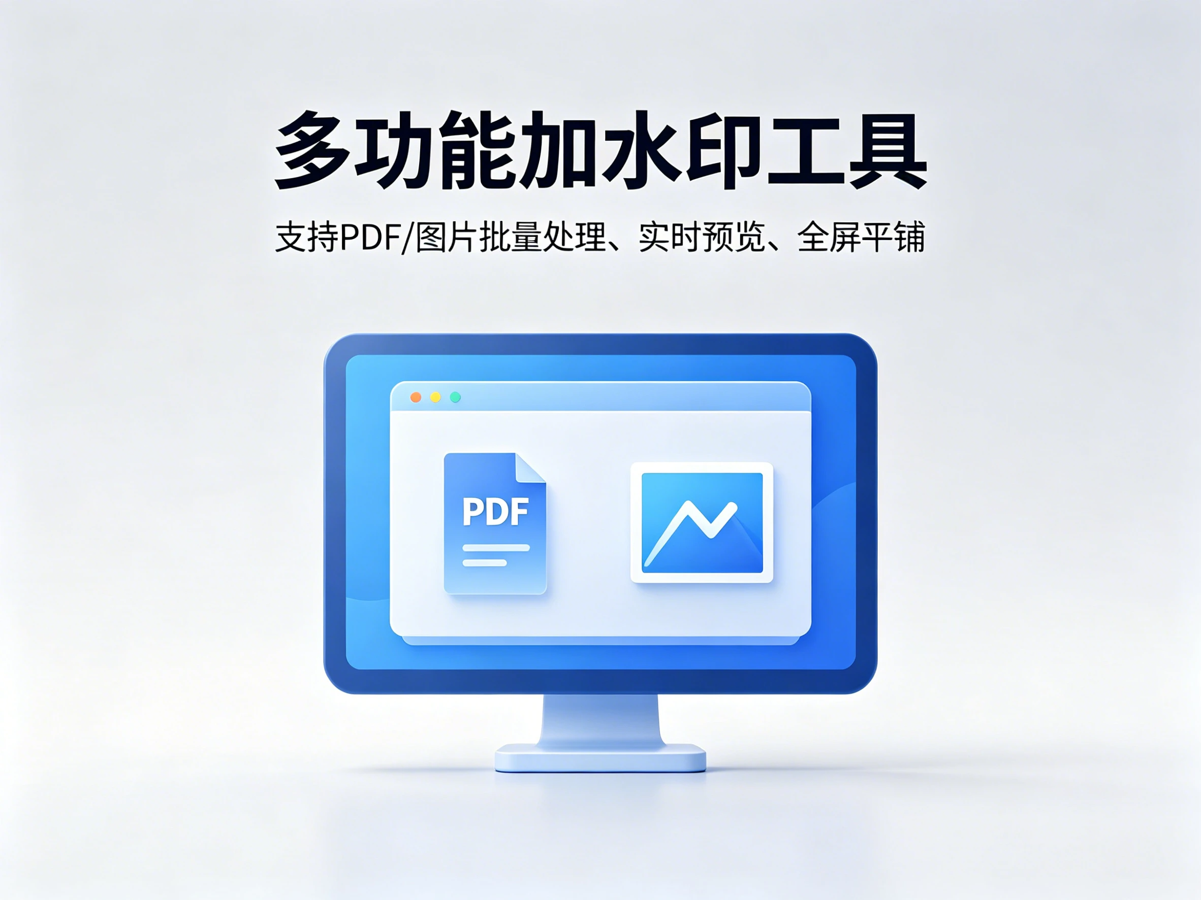 Windows 多功能加水印工具 v1.1 支持 PDF/图片批量处理、实时预览、全屏平铺-松子软件