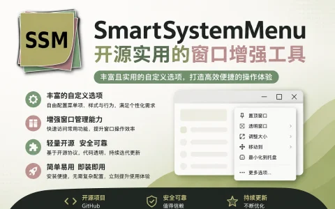 SmartSystemMenu v2.33.1 开源实用的窗口增强工具