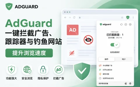 插件 | AdGuard v 5.4.3.94 一键拦截广告、跟踪器与钓鱼网站，提升浏览速度