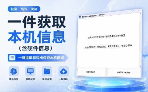 一件获取本机信息（含硬件信息 ）V1.0 一键提取和导出保存本机配置