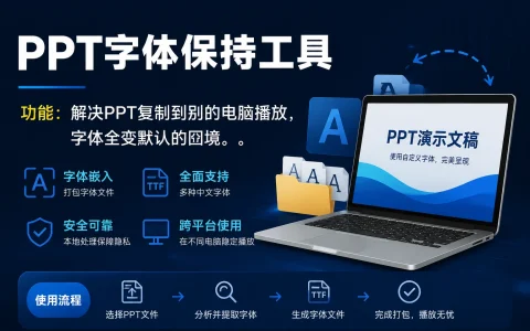 PPT字体保持不变工具 v260717 解决PPT复制到别的电脑播放，字体全变默认的囧境。
