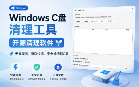 C盘清理工具 v1.2.0 开源清理软件，无需安装，可以快速、安全地清理C盘