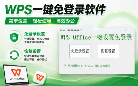 WPS一键免登录软件 v20260729 免登录设置、恢复设置功能。