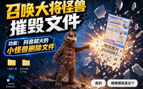 召唤大将怪兽摧毁文件，抖音超火的小怪兽删除文件