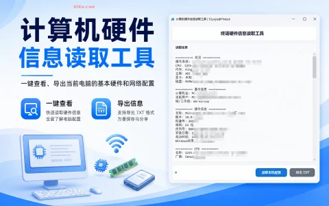 计算机硬件信息读取工具 v260326 一键查看、导出当前电脑的基本硬件和网络配置