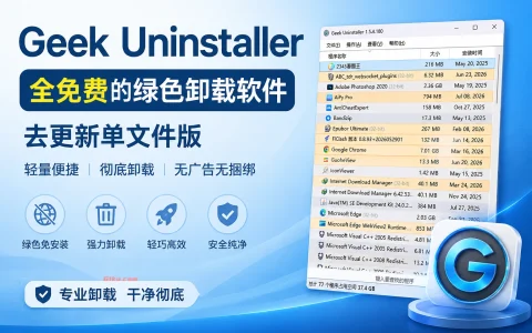 Geek Uninstaller v1.5.4.180 完全免费的绿色卸载软件，去更新单文件版