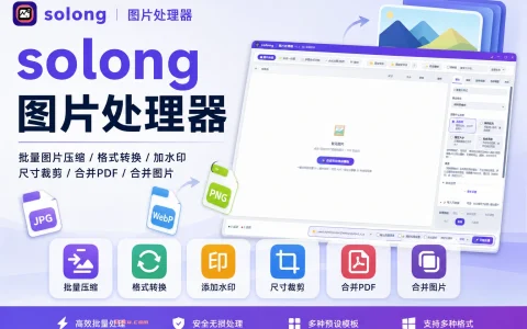 solong图片处理器 V1.1 - 批量图片压缩/格式转换/加水印/尺寸裁剪/合并PDF/合并图片