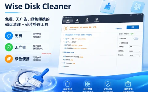 Wise Disk Cleaner v11.3.9.859 免费、无广告、绿色便携的磁盘清理 + 碎片整理工具