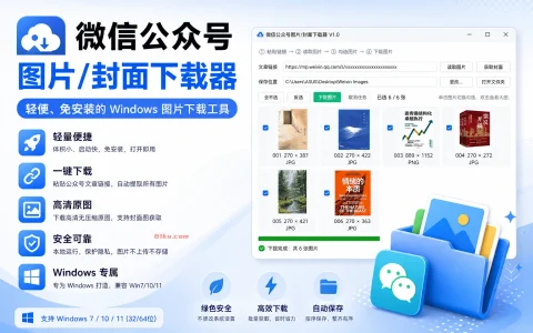 公众号图片下载器 v1 轻便、免安装的微信公众号图片/封面下载器