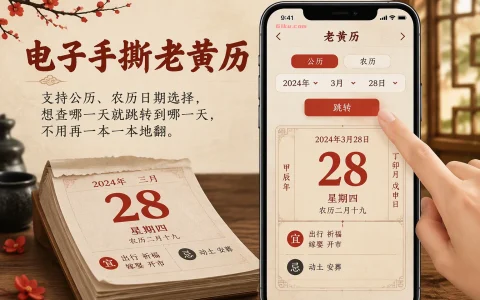 电子手撕老黄历，不再需要每年买新的了！